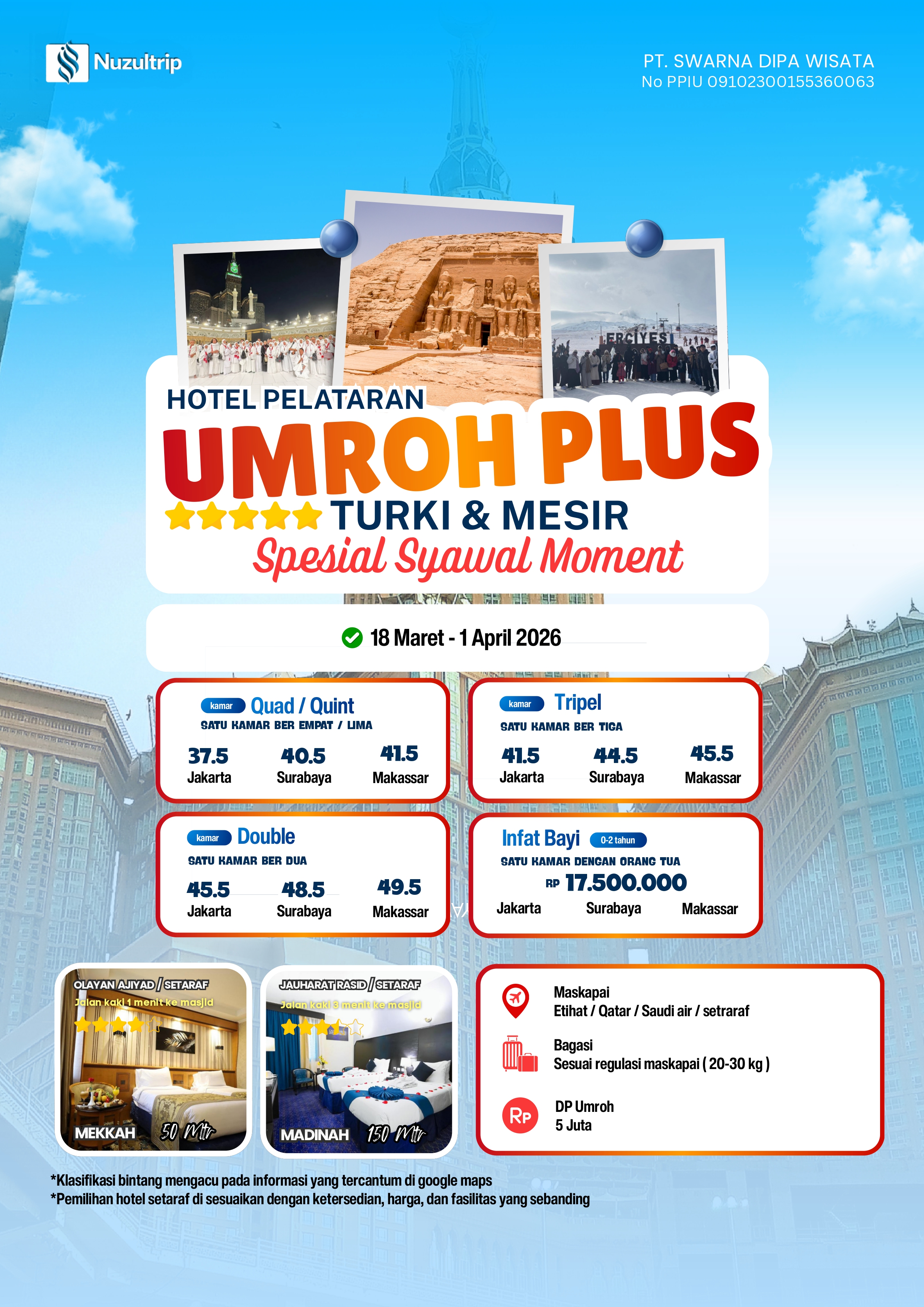 UMROH SYAWAL PLUS TURKI & MESIR 15D