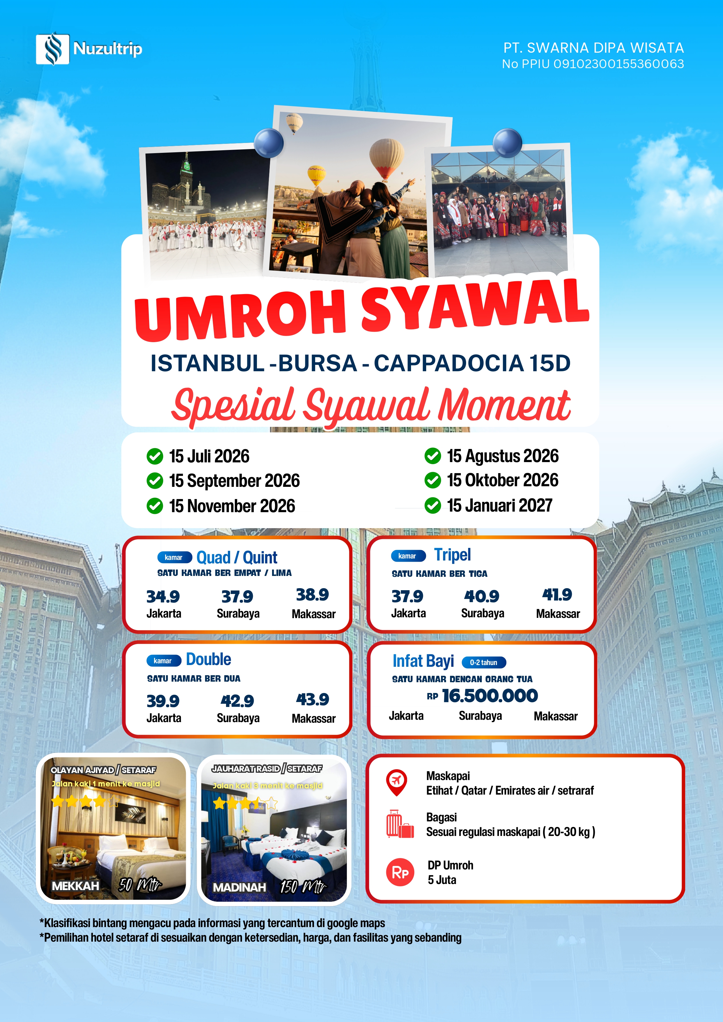 UMRAH SYAWAL PLUS TURKI 15D