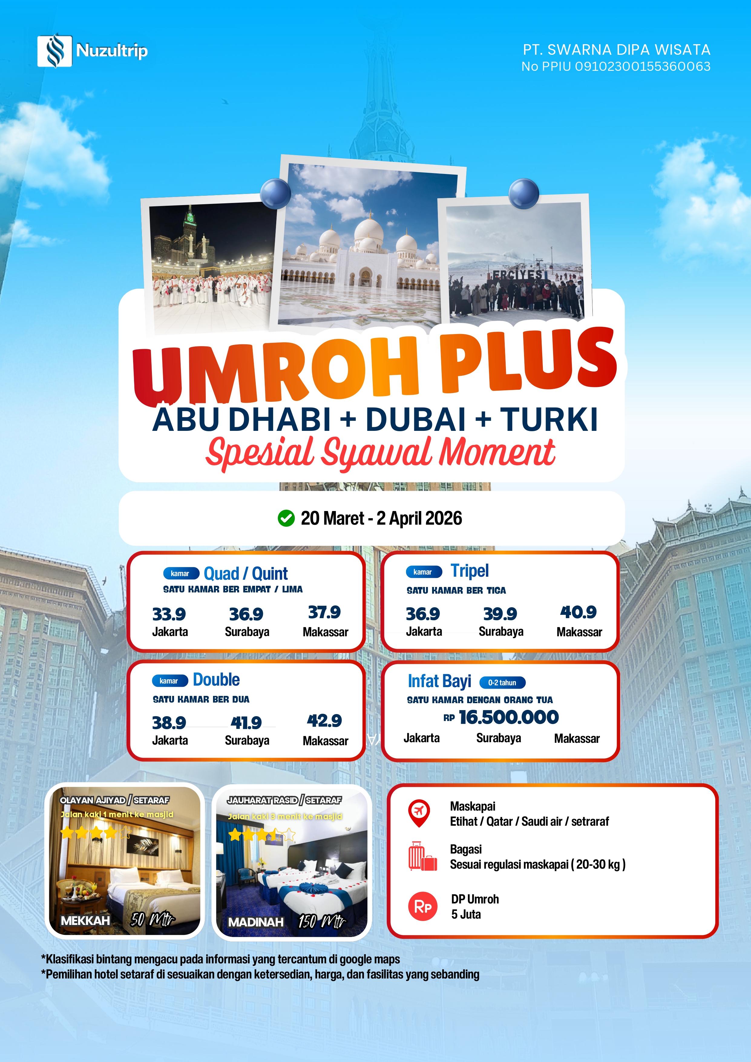 UMROH SYAWAL PLUS 3 NEGARA 13D