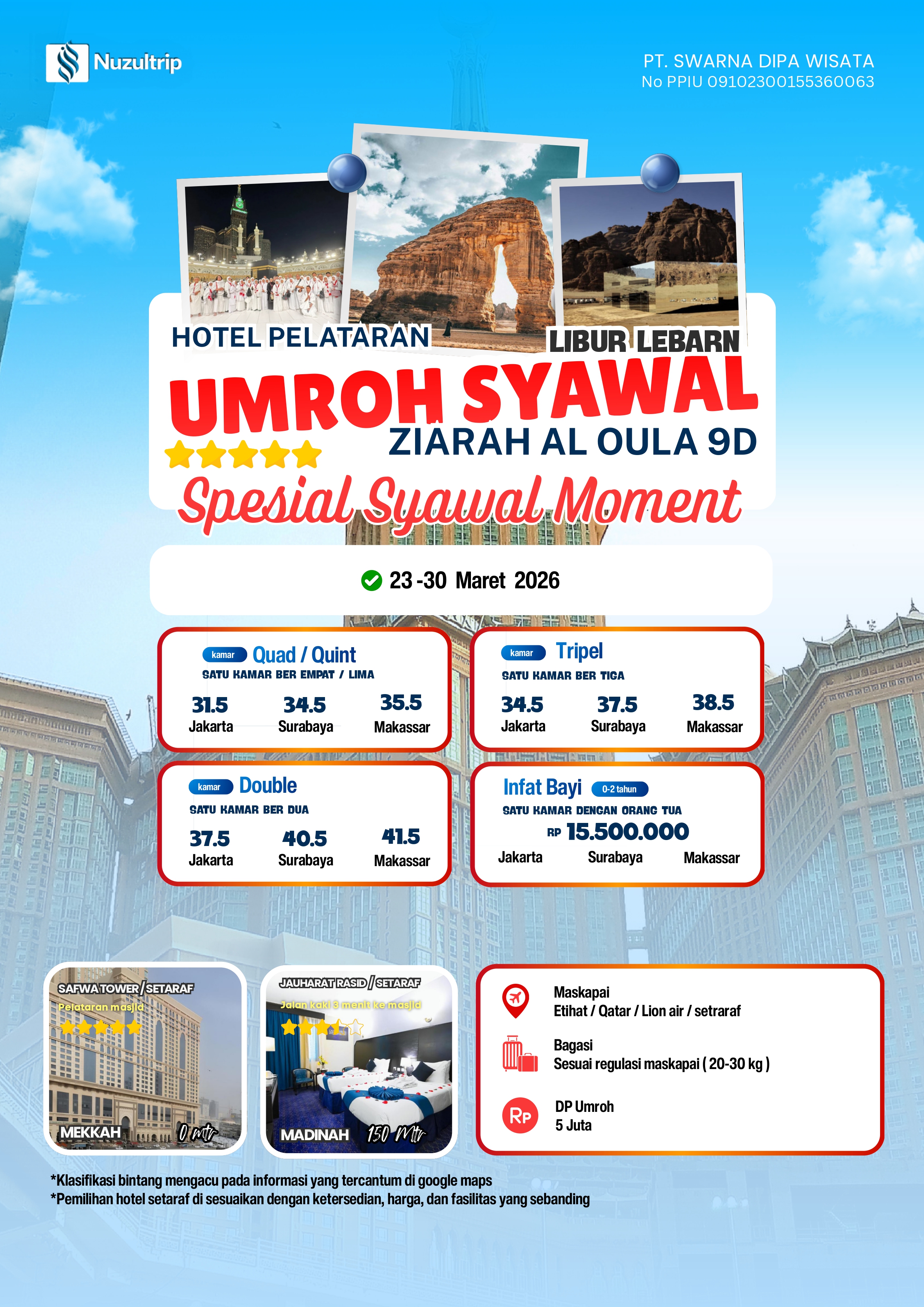 UMROH SYAWAL REG AL ULA 9D