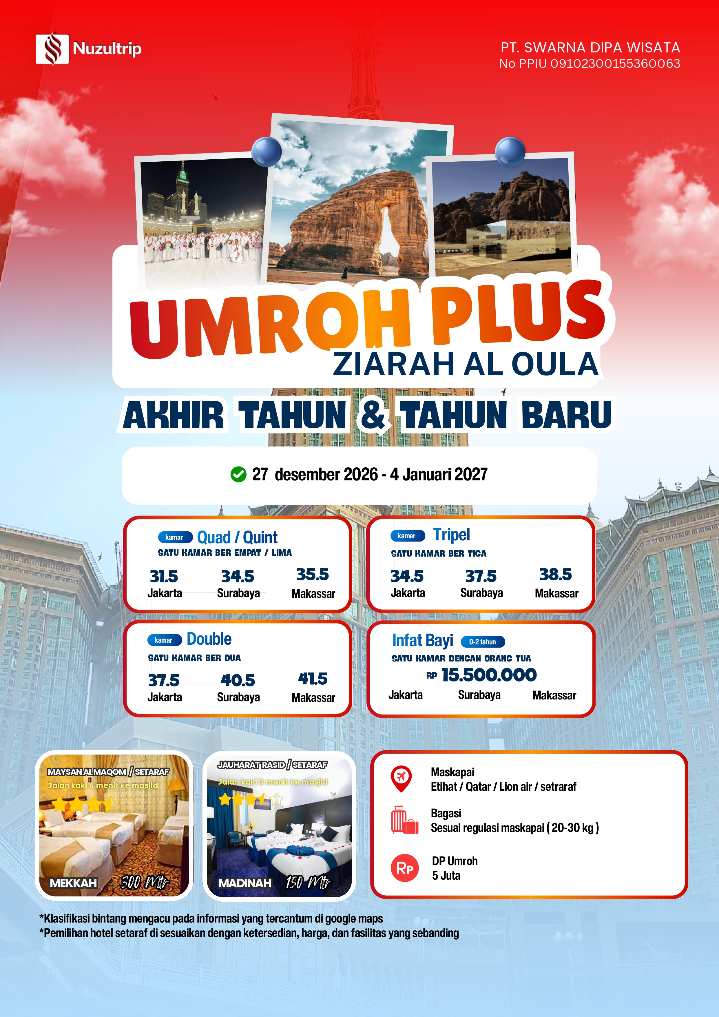 UMROH ZIARAH AL ULA AKHIR TAHUN 9D